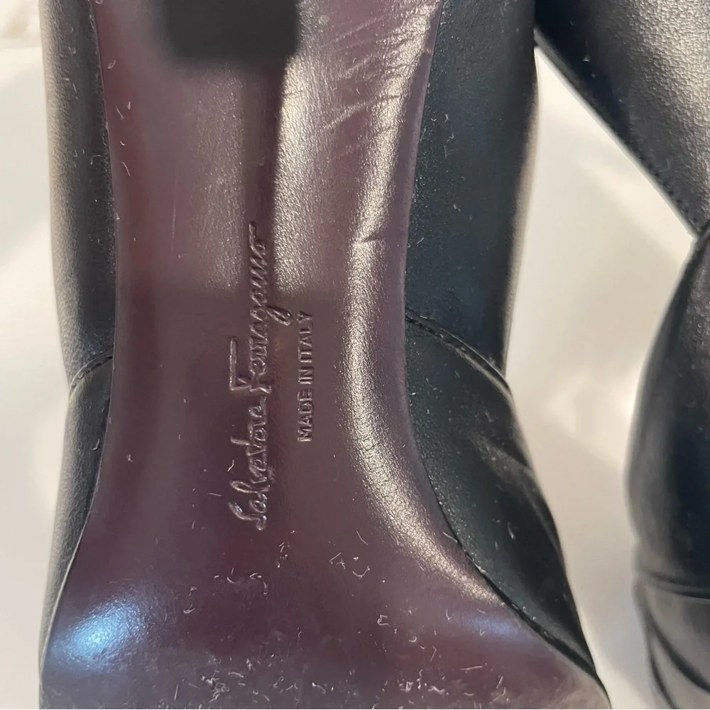 SALVATORE FERRAGAMO Black Peep Toe Heels! - Picture 10 of 10